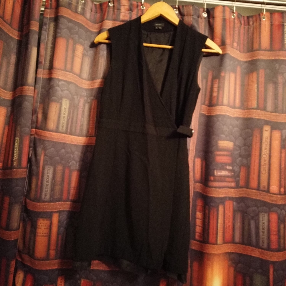 Black theory wrap dress thigh length